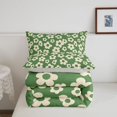 thumbnail image 5 of Homewish Retro Flower Full Size Comforter Sets,Vintage Floral Bedding Comforter Set,Green,Light Gray Reversible,3 Pieces,1 Comforter and 2 Pillowcases, 5 of 7