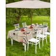 thumbnail image 4 of Outdoor Tablecloth with Umbrella Hole for Patio/Picnic/Party/Camping, Vintage Spring Floral Waterproof Table Cloth Rectangle Table Cover Washable, Abstract Art Pastoral Flowers Rustic 60"x 120", 4 of 7