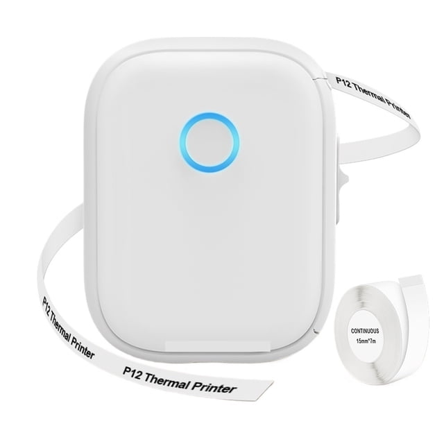 Inkless Label Printer P12 Portable Mini Printer Bluetooth Wireless Thermal Printer Auto Cut ,Improve Efficiency