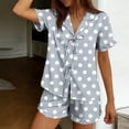 thumbnail image 3 of yillto Pajamas Set for Women Short Sleeve Sleepwear Pjs Shorts Lounge Ruffle Sets Soft Nightwear S-XXL, 3 of 6