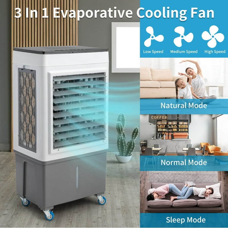 Aoibox 3 Speed 41 inch Evaporative Air Cooler with Remote Control for Home and Office in White