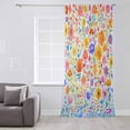 thumbnail image 3 of Spring Floral Semi Sheer Curtains Drapes for Living Room, Bedroom, French Doors Window 54 Inches Long, Watercolor Colorful Botanical Summer Rod Pocket Chiffon Curtain Drapery Voile Draperies Panel, 3 of 6