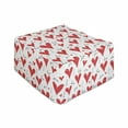 thumbnail image 1 of Love Rectangle Pouf, Hand Written I Love You Phrases Heart Valentines Day Inspiration, Under Desk Foot Stool for Living Room Office Ottoman with Cover, 25", Vermilion Black White, by Ambesonne, 1 of 4