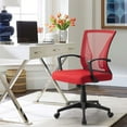 thumbnail image 4 of Furniwell Office Chair Home Office Desk Chair Mid Back Mesh Desk Chair Ergonomic Lumbar Support Computer Chair Swivel Rolling Task Chair with Armrest (Red), 4 of 14