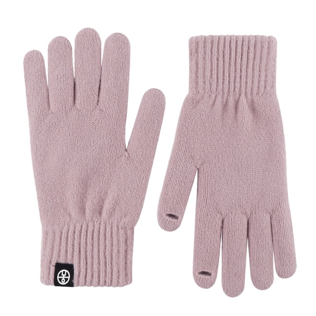 Couples Winter Gloves Warm Wool Knitted Outdoor Cold Weather Touchscreen Compatible Solid Color Adult Handwear