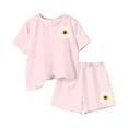 thumbnail image 7 of Babcutegg Girls Summer Printed Two-Piece Outfit – Short Sleeve Round Neck Top with Elastic Waist Shorts for Casual and Playful Everyday Wear Pink Size 13-14, 7 of 7