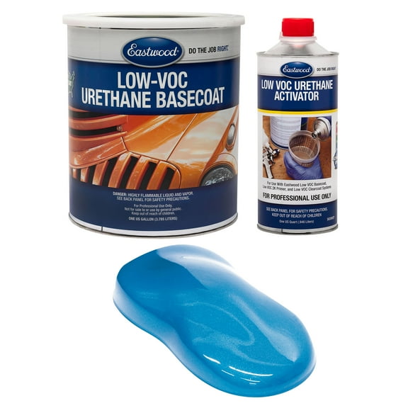 Eastwood 4:1 Mulsanne Blue Metallic 2K Basecoat and Activator Automotive Spray Paint Kit Makes 5 Sprayable Quarts