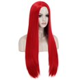 thumbnail image 5 of Peluca roja Sally con gorro de peluca, pelucas rojas para disfraz, peluca de pelo largo y liso, pelucas de pelo suave Natural bonitas para fiesta diaria, 5 of 5