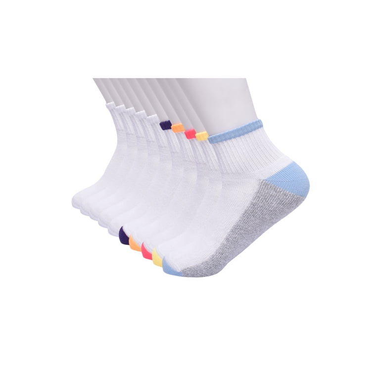 Wonder Nation Girls Cushioned Ankle Socks, 10-Pack photo 3