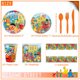 thumbnail image 3 of Vajilla desechable con tema de Barrio Sésamo para niños, decoración de fiesta de cumpleaños, Baby Shower, plato de papel, Fondo de globo, regalo de dibujos animados, 3 of 4