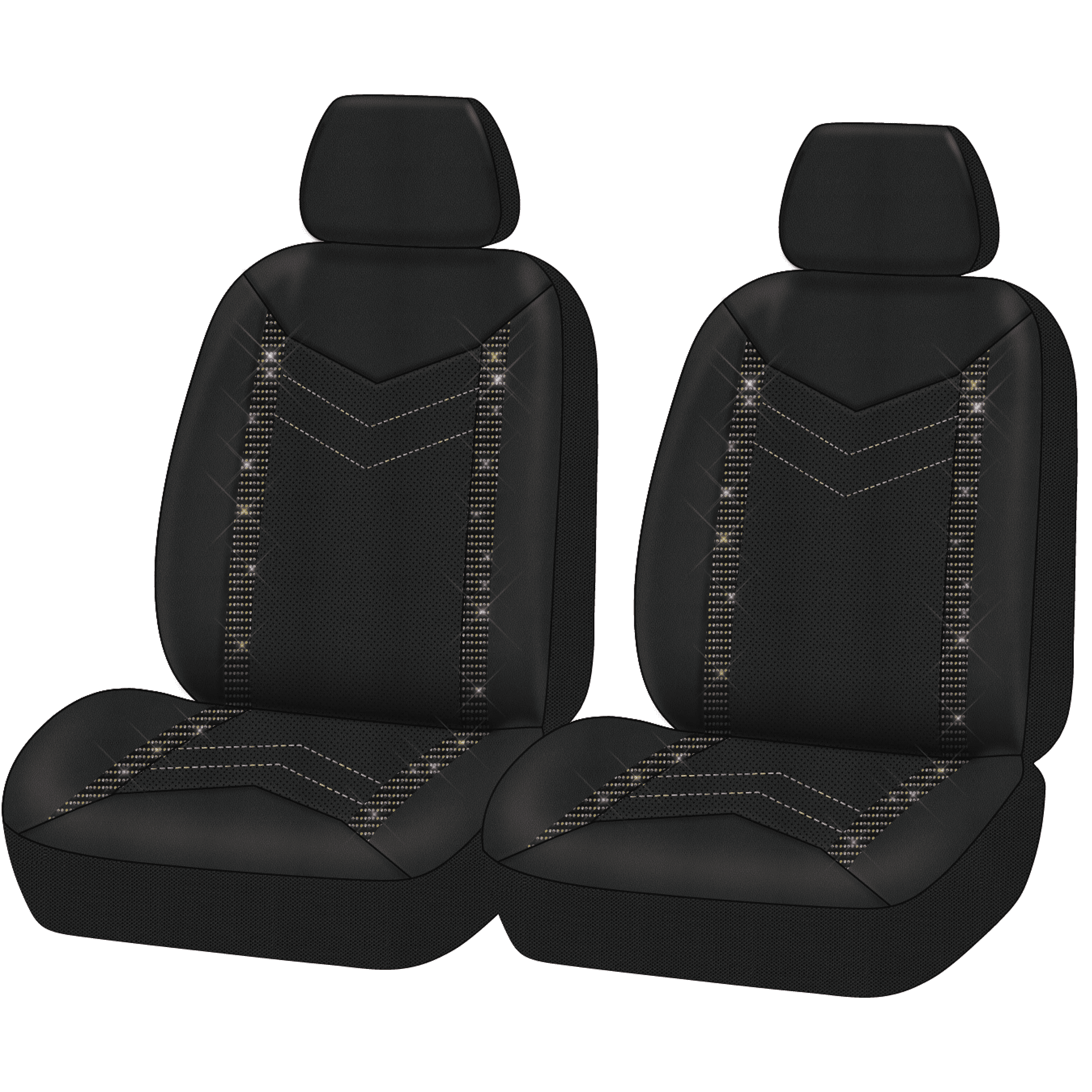 Auto Drive Universal Fit Rainbow Crystal Faux Leather Car Seat Cover Set of 2 Fit for Cars SUVs MPVs Walmart