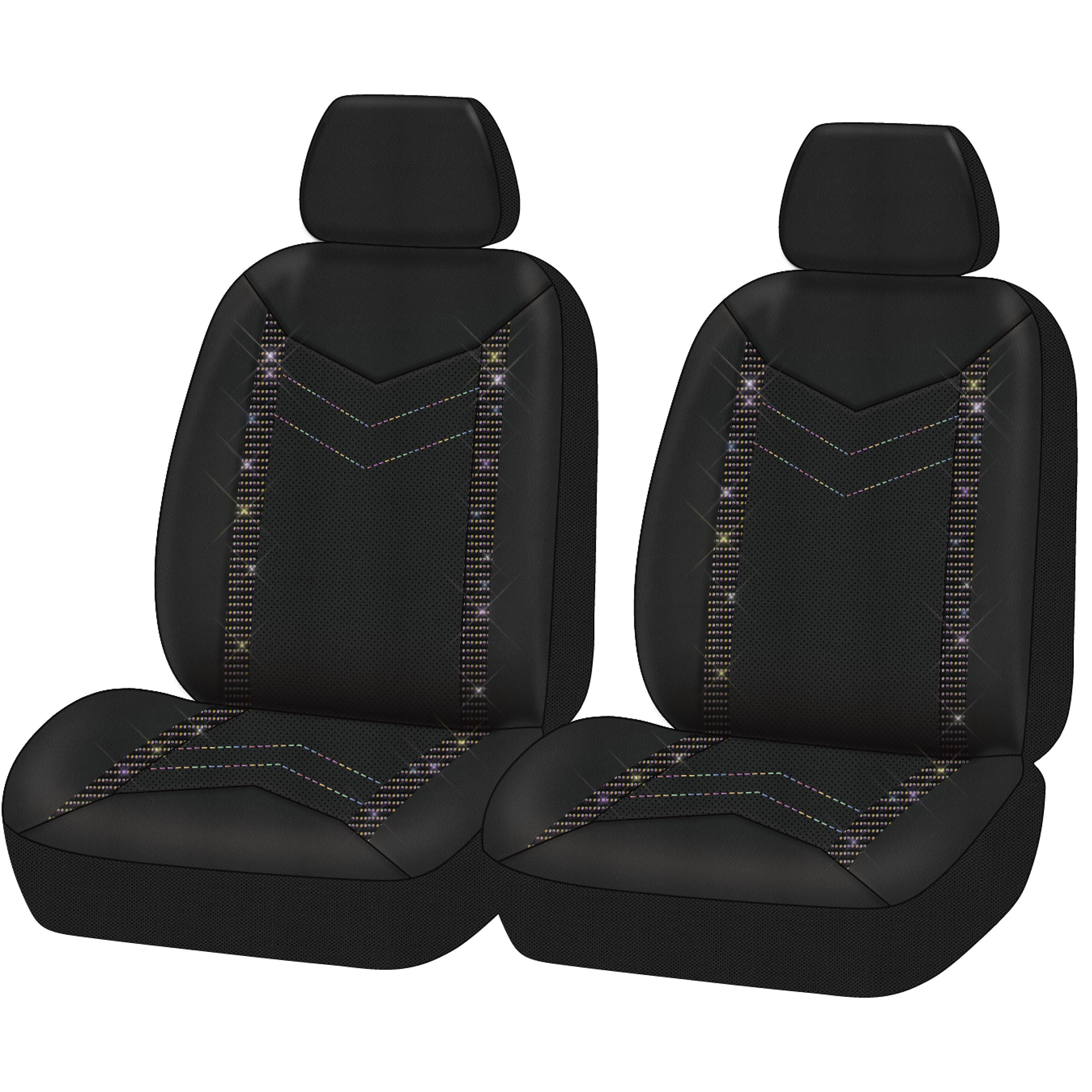 Auto Drive Rainbow Crystal Faux Leather Seat Covers photo 1