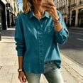thumbnail image 6 of cocolona Button Down Blouses for Women Solid Color Long Sleeve Collared Shirts Basic Dressy Casual Fall Tops, 6 of 6