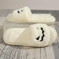 thumbnail image 5 of Viluyesy Womens and Mens Fuzzy Slippers, Open Toe Slip-On Plush Soft Sole Funny Halloween Home Slippers White, 5 of 8