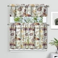 thumbnail image 2 of Vintage Farmhouse Curtains 36 Inch - 3 Panel Bohemian Wildflower Set with Rustic Floral Print, Rod Pocket Kitchen Drapes, 2 of 6