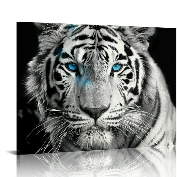 COMIO  Black and White Wild Animal Canvas Wall Art Tiger Lion Cheetah with Blue Eyes Picture Print Wildlife Artwork Printing Wall Decor
