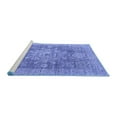 thumbnail image 2 of Ahgly Company Machine Washable Indoor Square Abstract Blue Modern Area Rugs, 7' Square, 2 of 4
