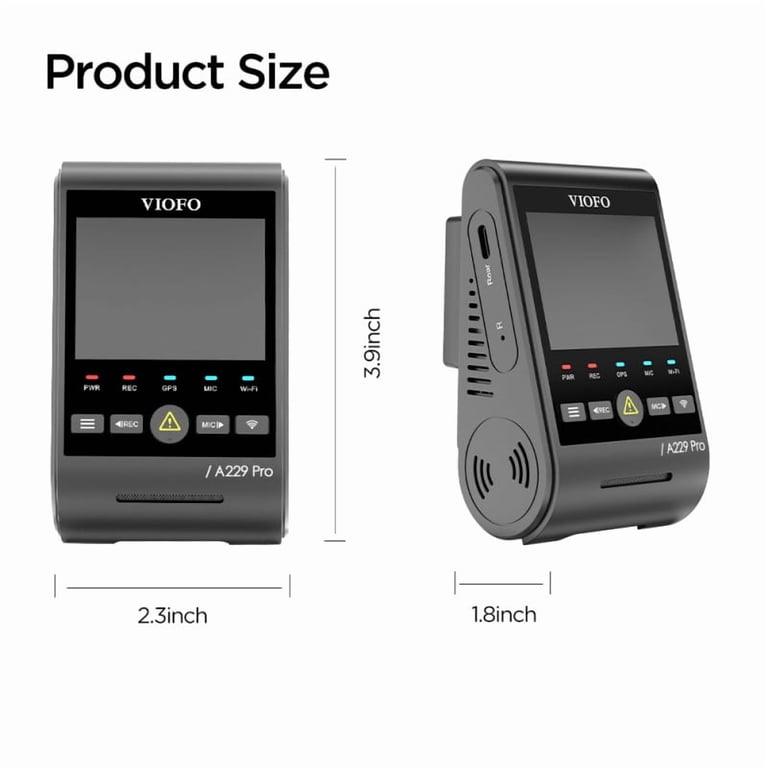 Dashcam VIOFO A229 Plus 2CH 2K+2K Con GPS, HDR Y Control Por Voz