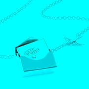 Locket Necklace Fruity Cereal Bowl Cute, Japanese Kawaii Food with Face in a silver Envelope Neonblond