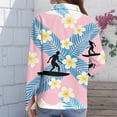 thumbnail image 4 of Womens Hawaiian Shirt Long Sleeve Ocean Wave Print Button Down Shirts Summer Beach Vacation Outfits, 4 of 5