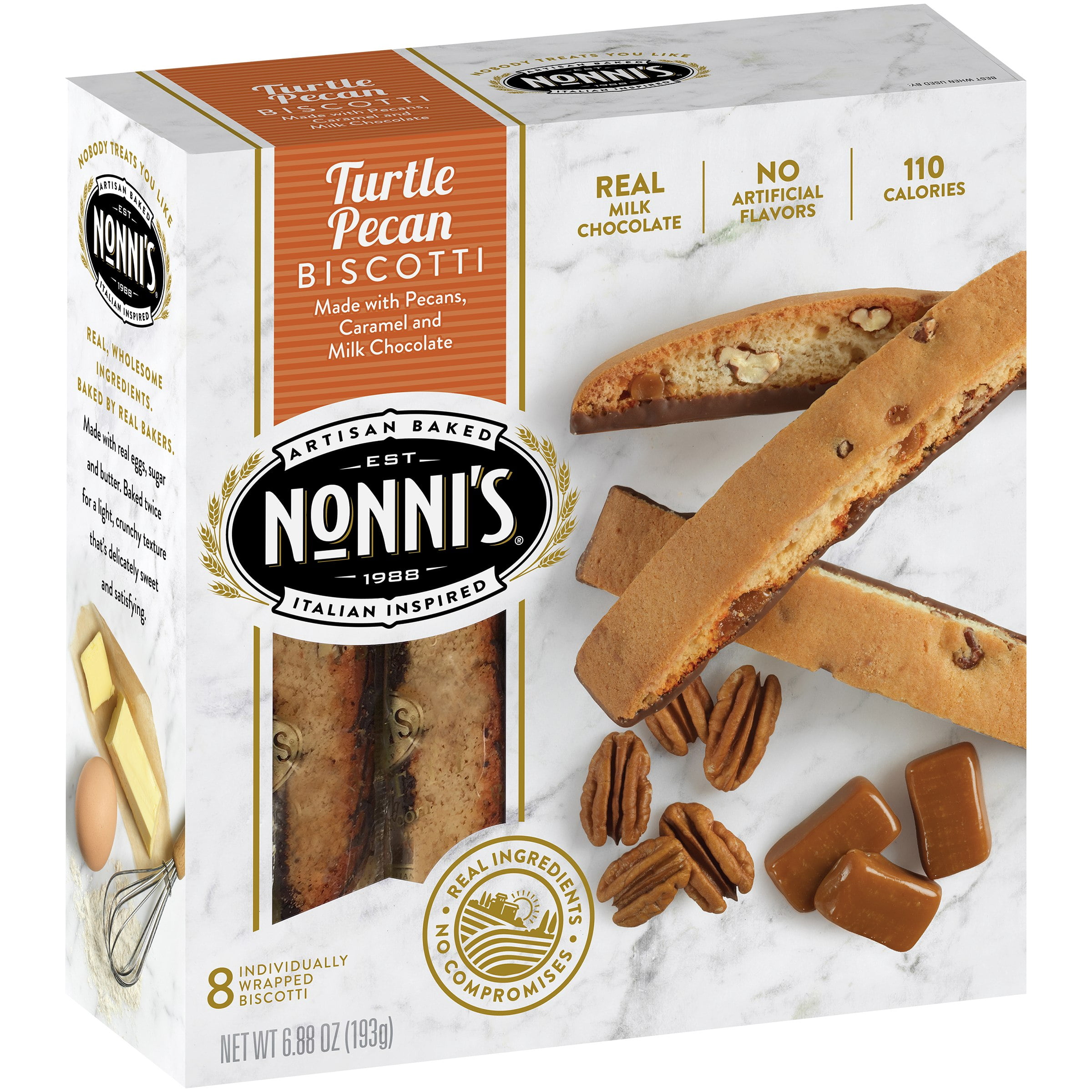 Nonni's Turtle Pecan Biscotti, 6.88 Oz., 8 Count