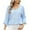 Light Blue, variant on ATOYSOY Womens-Plus-Size-V-Neck-Tops Dressy 3/4 Length Ruffle Sleeve T Shirts Trendy Eyelet Blouses Casual Loose Tunics Black L