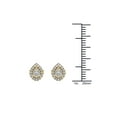 thumbnail image 4 of 1/4Ct TDW Diamond 10K Yellow Gold Pear Shape Cluster Halo Stud Earrings, 4 of 5