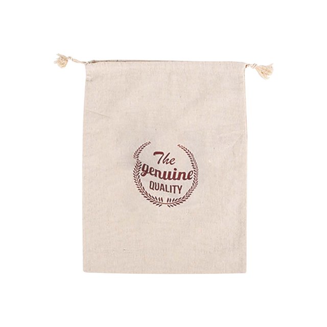 WREESH 1PC Linen Bread Bag Reusable Bread Drawstring Bag Cotton Bread Bag