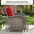 thumbnail image 5 of Patiobula Patio Furniture Set with Propane Fire Pit Table, 5 Pieces Outdoor Sectional Couch, Gray Wicker Rattan Conversation Loveseat Glider with Swivel Chair for Garden Backyard Deck, Red, 5 of 15