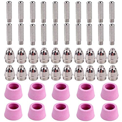 Amico CUT5060-050, 50 Pcs Consommables Plasma Torche : 20 Buses, 20 Électrodes, 10 Tasses, pour Amico CUT-50 APC-50 & CTS-200, CUT5060-050