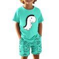 thumbnail image 3 of Hiijoy Big Boys Outfits Dinosaur Print Short Sleeve T-Shirt Shorts Set, Sizes 11-12Y, 3 of 3