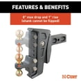 thumbnail image 6 of CURT 45955 Rebellion XD Adjustable Cushion Hitch with Dual Ball, 2-1/2-Inch Receiver, 2, 2-5/16-In Balls, 20,000 lbs, 8-In Drop, 6 of 10