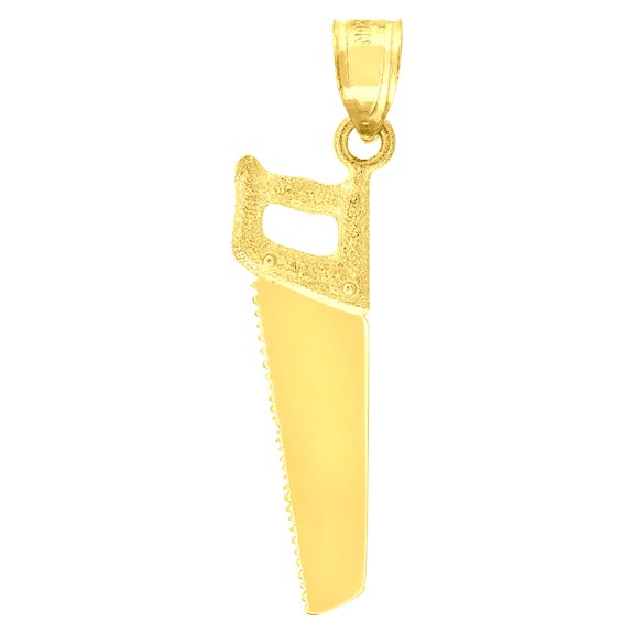 10k Yellow Gold Mens Saw Tools Charm Pendant for Men