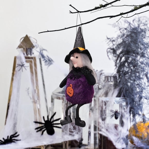 Decoración navideña de Halloween con colgante de muñeca de bruja fantasma de cien