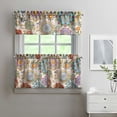 thumbnail image 1 of Vintage Floral Farmhouse Curtains 24 Inch - 3 Panel Boho Country Set with Rustic Wildflowers, Rod Pocket Window, 1 of 4