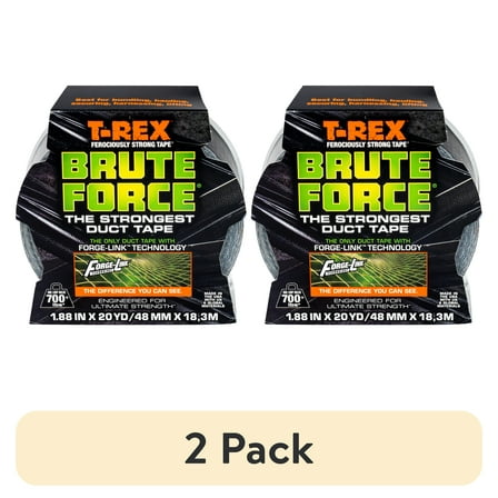 (2 pack) T-Rex Brute Force Duct Tape, 1.88 in. x 20 yd., Black