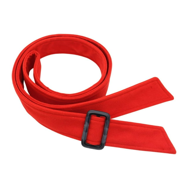 Cinturón de abrigo de lana para mujer, elegante y ancho, ideal para ir de compras por la calle. Rojo