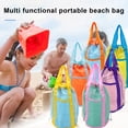 thumbnail image 2 of Pebbuoy Beach Bag Hollow Mesh Drainage Large Capacity Drawstring Closure Quick Dry Portable Baby Toys Seashell Stoarge Handbag Shower Bag Travel Toiletry Bag, 2 of 7