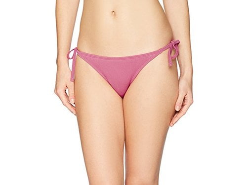 Photo 1 of Brand - Mae Women's Swimwear Side Tie Extra Cheeky Bikini Bottom,Berry... - L