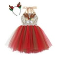 thumbnail image 3 of DPOIS Kids Girls Christmas Costume Dress Outfit Cartoon Elk Mesh Tutu Skirt, 3 of 7