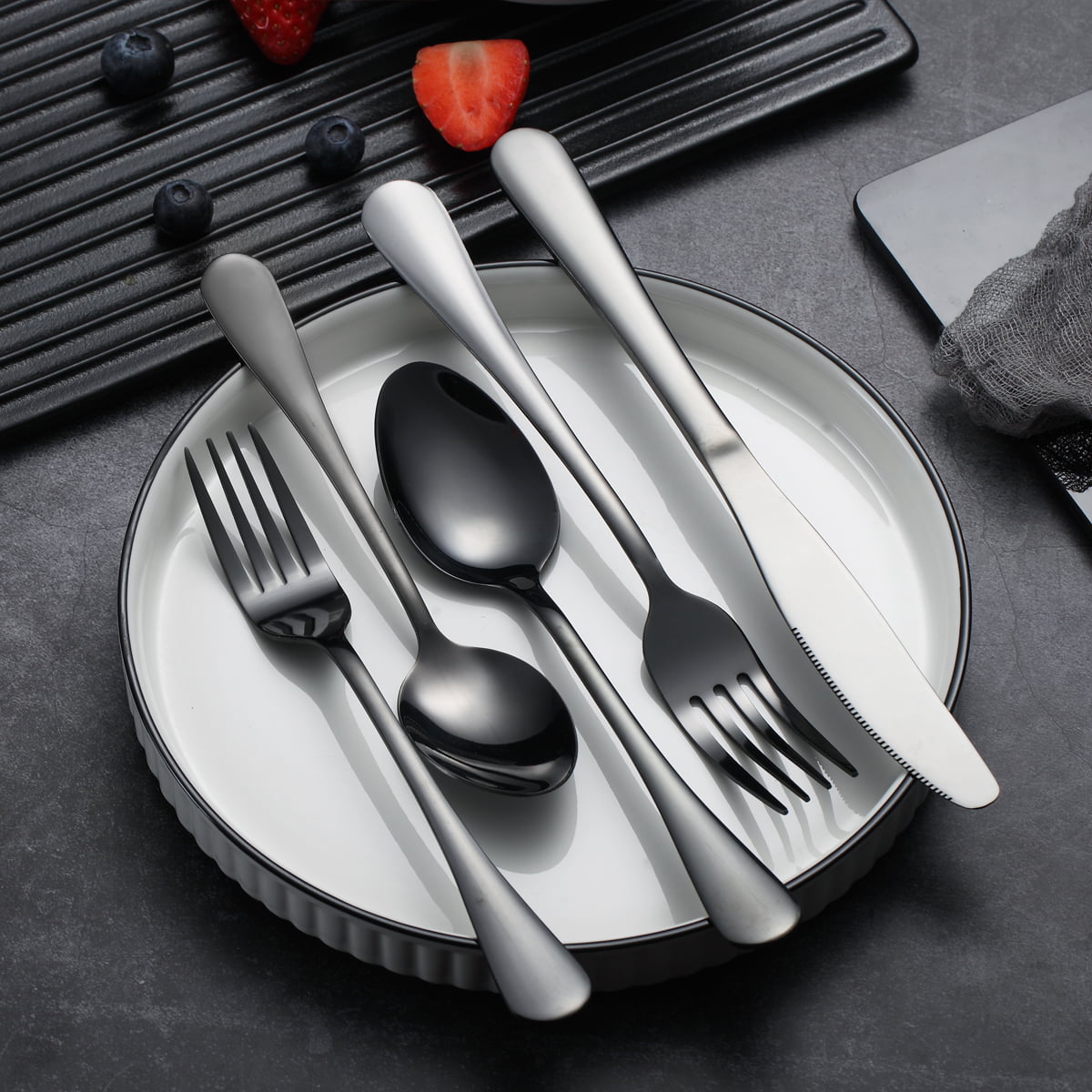 Parage Stainless Steel Cooking Spoon Kitchen Tool Set Food-Grade 10Pieces  Silver