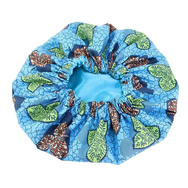 Bonnet Cap Floral Print African Style Satin Polyester Comfortable Hair Care Hat for Daily Wear