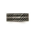 thumbnail image 3 of Mens or Ladies Black Plated Stainless Steel Diamond Cut Ring Band, 3 of 6