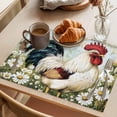 thumbnail image 3 of Daisy Rooster Placemats Set of 4, Vintage Farmhouse Flower Butterfly Rustic Country Non-Slip Place Mats Washable Table Mats for Kitchen Dining Table Decorations Indoor/Outdoor, 3 of 9