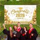 thumbnail image 4 of Cartel de graduación de poliéster negro con purpurina dorada, fácil de montar, para fondo fotográfico de fiestas de graduación y decoración de aniversarios, 4 of 6