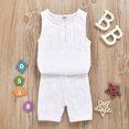 thumbnail image 4 of Vedolay 2 Piece Shorts Sets For Girls Toddler Girl's Print Raglan Short Sleeve T Shirt and Shorts 2 Piece Summer Outfit,White 2-3 Years, 4 of 5