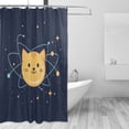 thumbnail image 2 of Yayeee Shower Curtain with Hooks 72"x72" Waterproof Fabric Bathroom Hanging Decor, Orange Cat Planet, 2 of 5