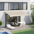 thumbnail image 2 of CoSoTower 13' X 8' Retractable Awning, Patio Awnings, Sunshade Shelter W/ Manual Crank Handle, Uv & Water-Resistant Fabric and Aluminum Frame for Deck, Balcony, Yard, Beige, 2 of 8