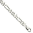 thumbnail image 1 of White Sterling Silver bracelet Chain style Anchor Figaro Men's 8 in 8.75 mm, 1 of 3