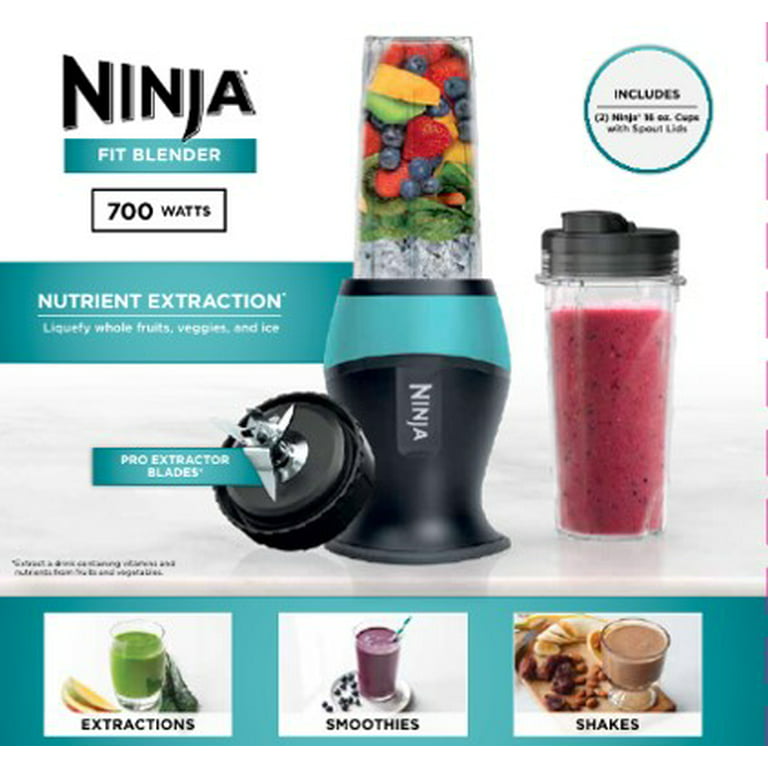Ninja Fit Personal Single-Serve Blender, Aqua, Two 16-oz. Cups, QB3000AQ